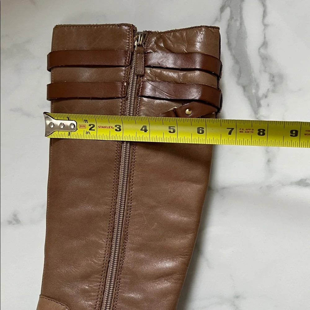 Franco Sarto Tan Brown Two-tone High Knee Boots